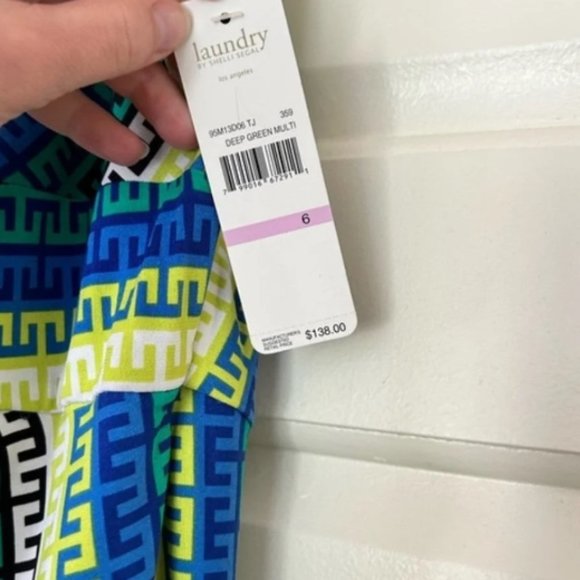 NWT Laundry By Shelli Segal Blue and Green Dress-Size 6 - Picture 5 of 6